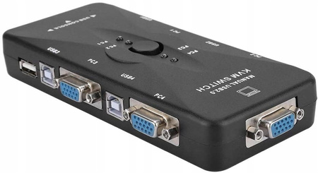 Przełącznik KVM VGA 4x1 Switch 3xUSB HUB BOX