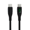 KABEL USB-C męski - męski 480Mbps 100W 1m ART czarny, oplot, wyświetlacz