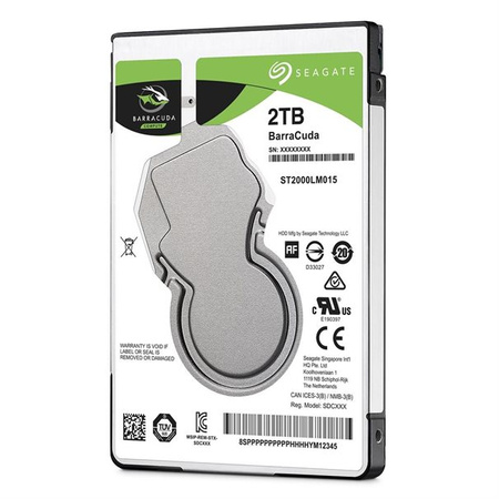 Seagate BarraCuda HDD, SATA 6G, 5400 U/min, 2,5 Zoll - 2 TB