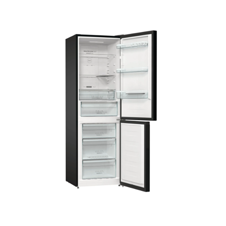 Gorenje Refrigerator NRK6192SYBK Energy efficiency class E, Free standing, Combi, Height 185 cm, No Frost system, Fridge net capacity 204 L, Freezer net capacity 96 L, Display, 38 dB, Black