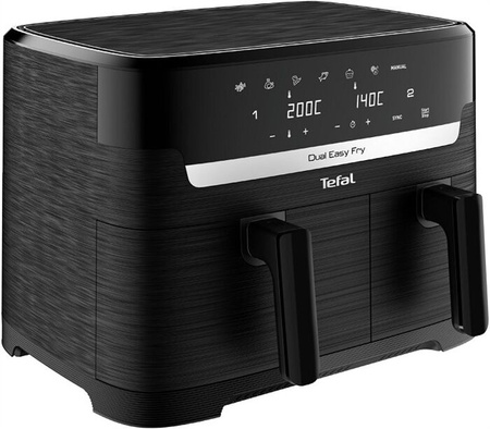 TEFAL Dual Easy Fry Essential Airfryer | EY901N | Power 2700 W | Capacity 8.3 L | Black