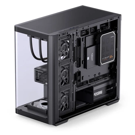 Jonsbo D300 Midi-Tower, mATX, 270 Grad, Tempered Glass - schwarz