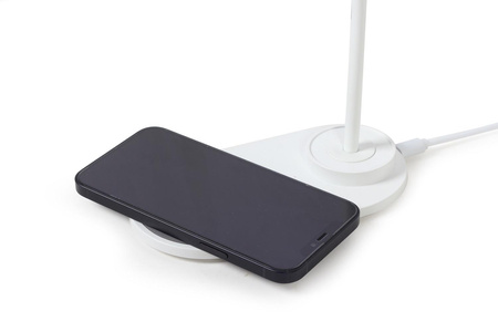 Gembird TA-WPC10-LED-01-W Desk lamp with wireless charger, White