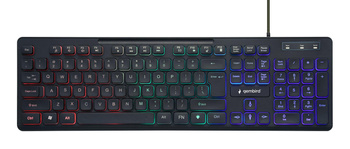 Gembird KB-UML-02 "Rainbow" backlight multimedia keyboard, black, US layout Gembird