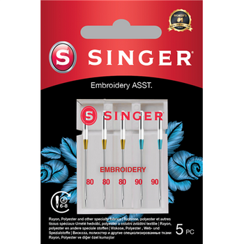 Singer Embroidery Needle ASST 5PK