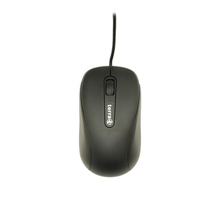 TERRA Mouse 1500 Corded USB black 3-Tasten, symmetrisch, kabelgebunden, 1,80m