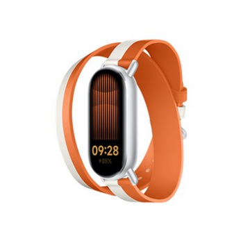 Xiaomi Dual-tone Leather Strap | 140–180mm | White and Orange | Calf Leather, PU (inside)