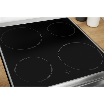 INDESIT Cooker IS5V8CHX/E Hob type Vitroceramic Oven type Electric Stainless steel Width 50 cm Grilling Electronic 57 L Depth 60 cm