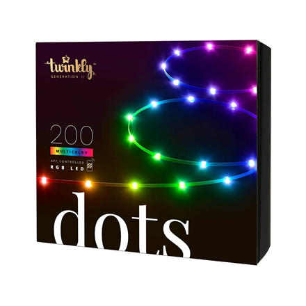 Twinkly Dots Smart LED Lights 60 RGB (Multicolor), USB Powered, 3m, Transparent Twinkly Dots Smart LED Lights 60 RGB (Multicolor), USB Powered, 3m, Transparent RGB – 16M+ colors