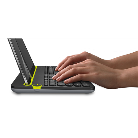 Logitech K480 Bluetooth keyboard, RU Wireless Bluetooth range: up to 10 m (30 feet), On/Off power switch, Battery life indicator light . Black, Green Russian