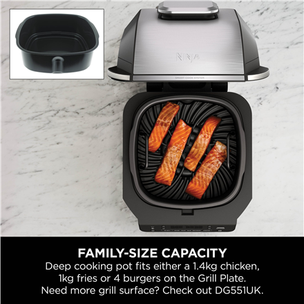 NINJA | 6-in-1 MAX Grill and Air Fryer | DG551EU | 3.8 L | Number of programs 6 | Silver/Black