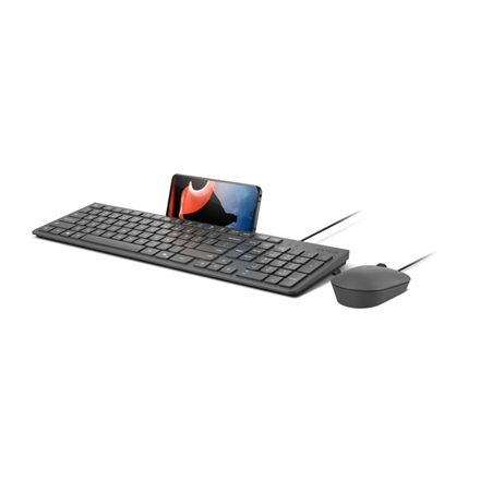 Lenovo 310 USB-A Wired Combo US English | Keyboard and Mouse Set | Wired | Mouse included | US English | Luna Grey