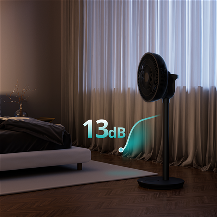 Duux Fan | Whisper Flex 2 | Stand Fan | Black | Diameter 34 cm | Number of speeds 30 | Oscillation | 2-21.5 W | Yes