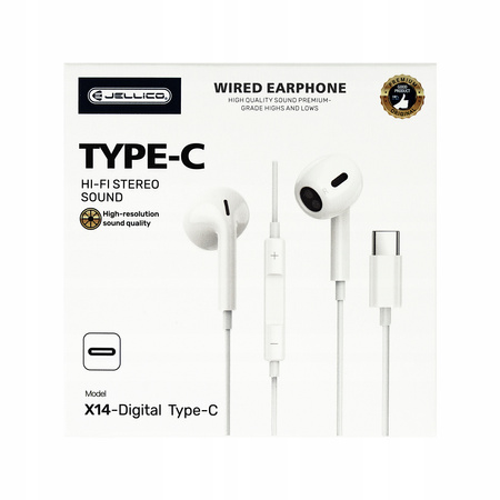 SŁUCHAWKI EAR PHONE Z USB-C DOUSZNE Z MIKROFONEM