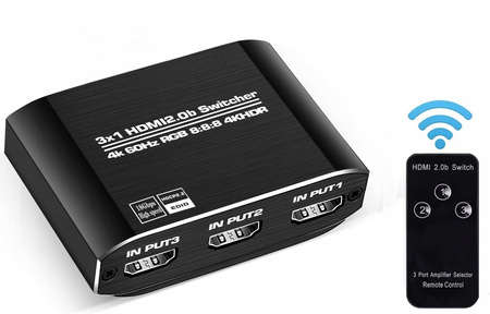 SWITCH HDMI 2.0b 3x1 ROZDZIELACZ 4K/60 HZ HDCP 2.2
