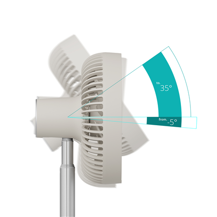Duux Fan | Rize Flex | Stand Fan | Greige | Diameter 21 cm | Number of speeds 4 | Oscillation | 10 W | No