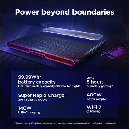 Lenovo Legion Pro 7 16IAX10H | Eclipse Black | 16 " | OLED | WQXGA | 2560 x 1600 pixels | Intel Core Ultra 9 | 275HX | 64 (2x32) GB | CSODIMM DDR5 | Solid-state drive capacity 2000 GB | NVIDIA GeForce RTX 5090 | GDDR7 | 24 GB | Windows 11 Home | 802.11be