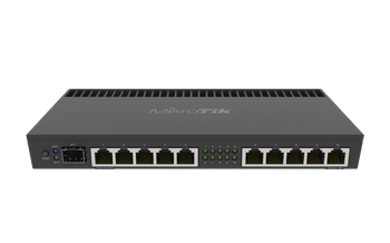 Mikrotik Wired Ethernet Router RB4011iGS+RM, Quad-core 1.4Ghz CPU, 1GB RAM, 512 MB, 1xSFP+, 1xSerial console port, PCB Temperature and Voltage Monitor, IP20, Cage and Desktop Case with Rack Ears, RouterOS L5 MikroTik