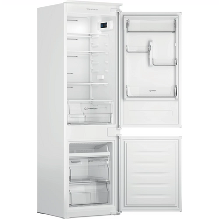 INDESIT | INC18 T111 | Refrigerator | Energy efficiency class F | Built-in | Combi | Height 177 cm | No Frost system | Fridge net capacity 182 L | Freezer net capacity 68 L | 34 dB | White