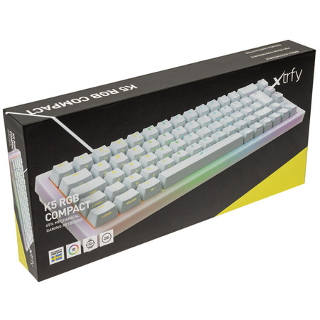 Klawiatura gamingowa Cherry Xtrfy K5, TKL, RGB - przezroczysta/biała