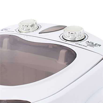 Adler Mini washing machine AD 8055 Top loading Washing capacity 3 kg Depth 37 cm Width 36 cm White
