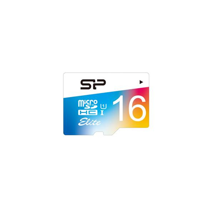 Silicon Power Elite UHS-1 Colorful 16 GB, MicroSDHC, Flash memory class 10, SD adapter