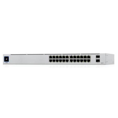 Ubiquiti Switch UniFi 24xRJ45 GBit/2xSFP Managed Gen2 19" Rack-Mountable, Fanless, 1,3" Touchscreen