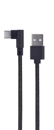 Gembird Angled USB Type-C charging and data cable CC-USB2-AMCML-0.2M Black