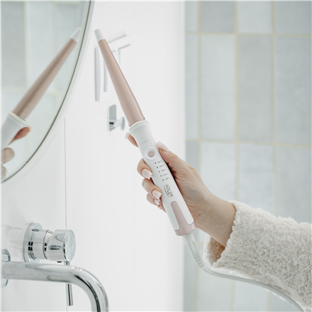 Adler Conical curling iron | AD 2119 | Barrel diameter 12-25 mm | Temperature (min) 120 °C | Temperature (max) 200 °C | Number of heating levels 5 | 45 W | White/Pink