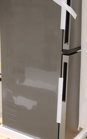 SALE OUT. Candy ECN2CQTEX186 Refrigerator, E, Freestanding, Combi, Height 185cm, Fridge net 235 L, Freezer net 120 L, Inox | Candy DAMAGED PACKAGING, DENT SIDE ON BOTTOM, DENT ON DOOR