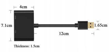 KONWERTER USB 3.0 do HDMI + VGA ADAPTER KARTA GRA