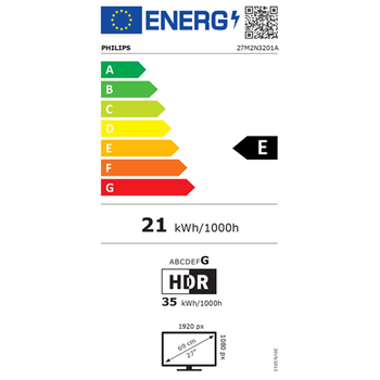 Philips 27M2N3201A/00 | 27 " | IPS | 16:9 | 180 Hz | 1 ms | 1920 x 1080 pixels | 300 cd/m² | HDMI ports quantity 2 | White