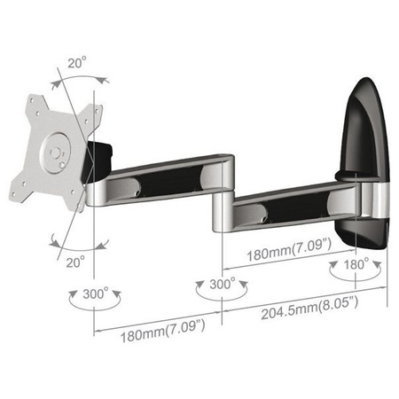 LCD TFT Wandhalter Tronje AR210, 15"-2X", max.12kg