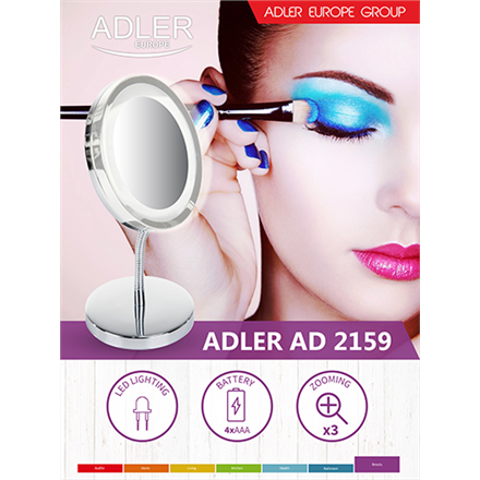 Adler Mirror AD 2159 15 cm LED mirror Chrome