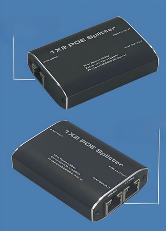 SPLITTER LAN 1x2 POE ZASILANIE POWER ROZDZIELACZ SWITCH 2xRJ45 ETHERNET