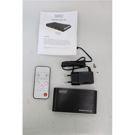 SALE OUT. DIGITUS 4K HDMI Switch, 3x1, UNPACKED, USED, SCRATCHED SCREEN | Digitus | 4K HDMI Switch, 3in1 | DS-45316 | UNPACKED, USED, SCRATCHED SCREEN