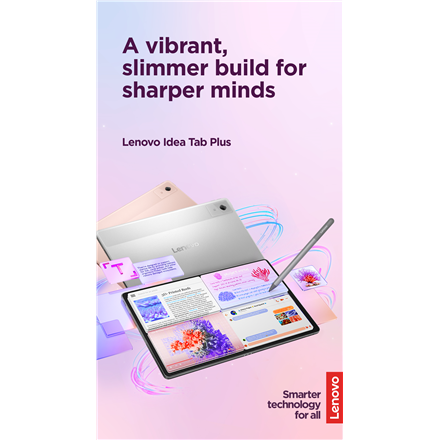 Lenovo Idea Tab Plus Wi-Fi (without power adapter) | ZAG70004SE | 12.1 " | Luna Grey | IPS | 2560 x 1600 pixels | MediaTek | Dimensity 6400 | 12 GB | Soldered LPDDR4x | 256 GB | Wi-Fi | Front camera | 8 MP | Rear camera | 13 MP | Bluetooth | 5.2 | Android