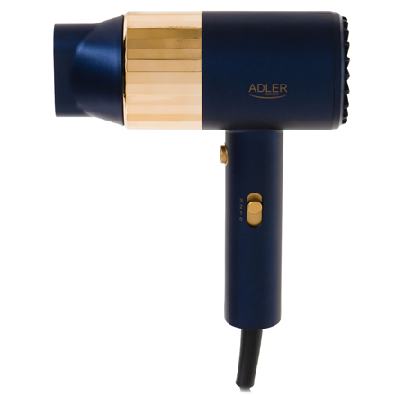 Adler Hair dryer | AD 2280 | 1800 W | Number of temperature settings 3 | Blue/Gold