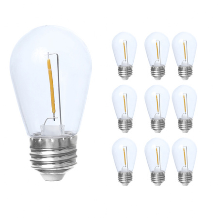 Żarówka LED E27 1W 2700K akcentowa plastik do girland ART 10pack