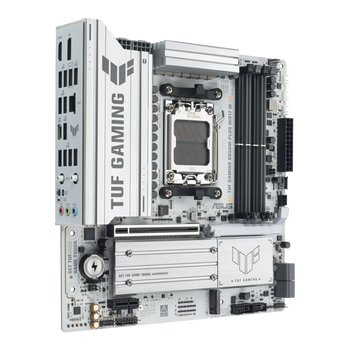 Asus TUF GAMING B850M-PLUS WIFI7 W | Processor family AMD | Processor socket AM5 | DDR5 | Supported hard disk drive interfaces SATA, M.2 | Number of SATA connectors 4
