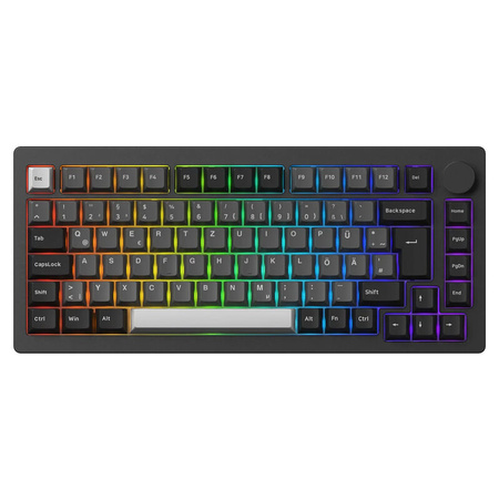 AKKO MonsGeek M1W SP Pink&White Gaming-Tastatur, Wireless, RGB, V3 Piano Pro Switch - silber, ANSI (US)