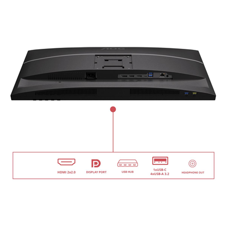 AOC U27E4CV | 27 " | IPS | UHD | 16:9 | 60 Hz | 4 ms | 3840 x 2160 pixels | 400 cd/m² | HDMI ports quantity 2 | Black