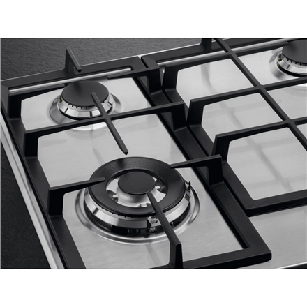 AEG Hob HGB64420SM Gas, Number of burners/cooking zones 4, Rotary knobs, Stainless steel