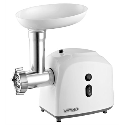 Mesko MS 4805 Meat mincer, Power 600W, Bowl, Middle size sieve, Mince sieve, Poppy sieve, Plunger, Sausage filler Mesko Mesko MS 4805  White Middle size sieve, mince sieve, poppy sieve, plunger, sausage filler, kibbe attachment