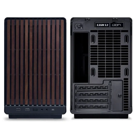 Lian Li DAN Cases A3-mATX Wood Edition PC-Gehäuse, Micro-ATX - Walnuss, schwarz