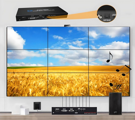 KONTORLER ŚCIANY ŚCIENNY VIDEO WALL HDMI 3X3 ROZGAŁĘŹNIK MATRYCA 9 EKRANÓW