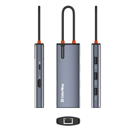 ColorWay 6-in-1 Docking Station | CW-HUB02 | 100 W