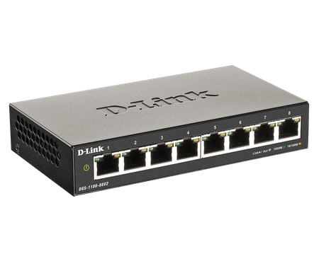 D-Link Smart Gigabit Ethernet Switch DGS-110-08V2 Managed Desktop Power supply type External