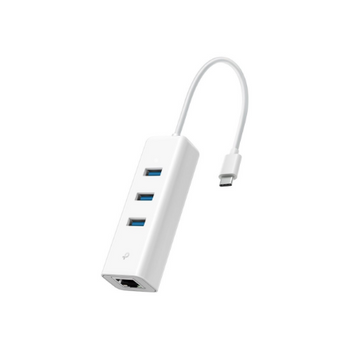 Karta sieciowa TP-Link UE330C z 3-portowym hubem USB 3.0 biała