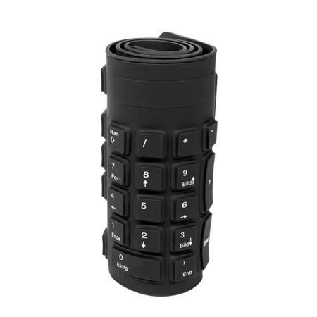 Logilink Flexible waterproof Keyboard USB + PS/2 ID0019A Flexible keyboard Wired DE Black